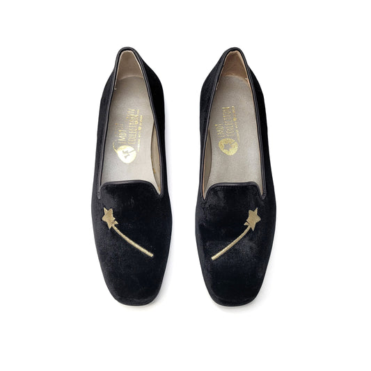 LMDI Black Wand Velvet Slip On 102148