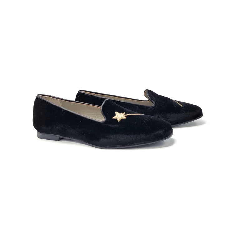 LMDI Black Wand Velvet Slip On 102148