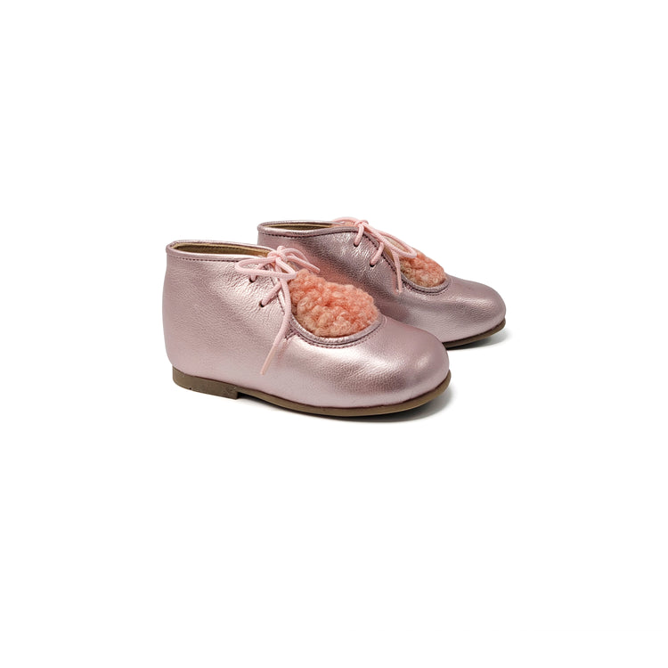 LMDI Pink Metallic Fur Baby Bootie 102099