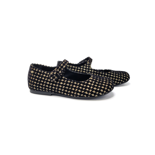 Manuela De Juan Black Gold Houndstooth Mary Jane S2108