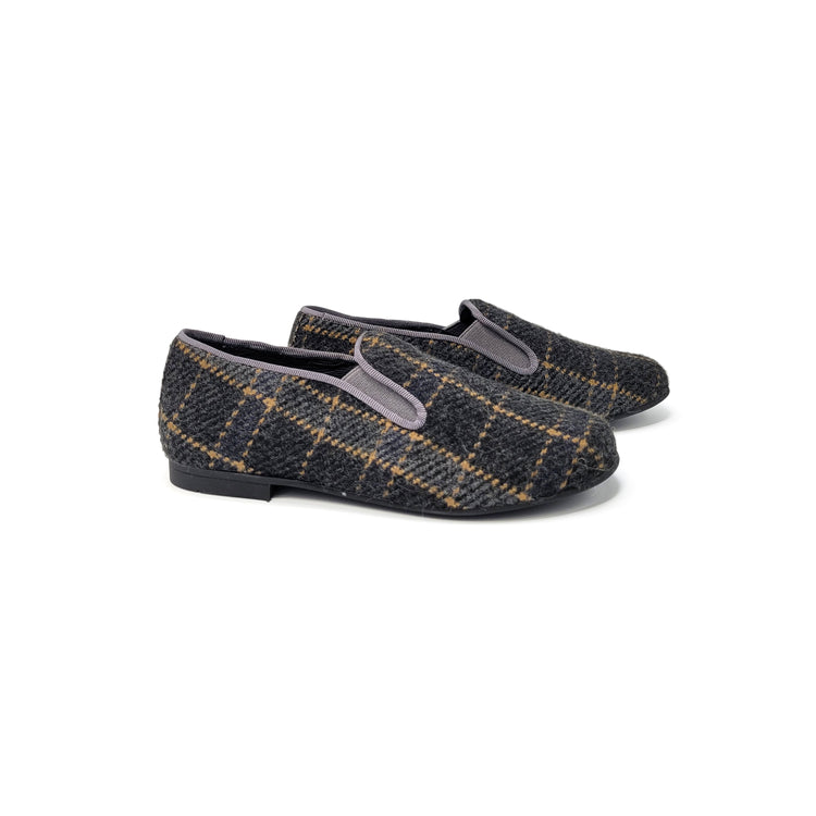 Andanines Gray Brown Plaid Smoking Shoe 182447