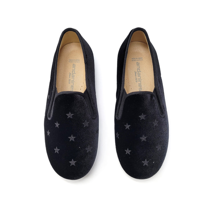 Andanines Black Velvet Star Smoking Shoe 182447