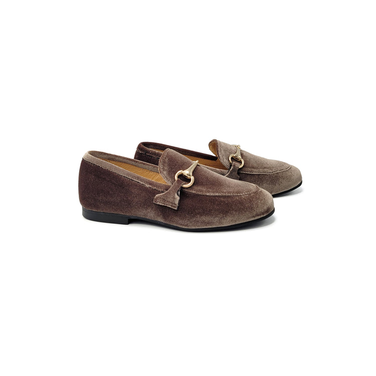 Sonatina Antonio Taupe Velvet Chain Slip On