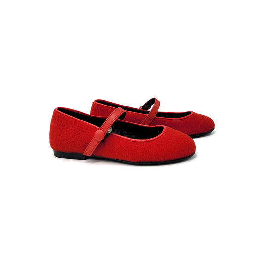 Blublonc Celina Red Wool Mary Jane