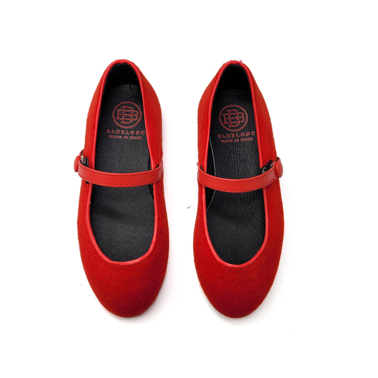 Blublonc Celina Red Wool Mary Jane