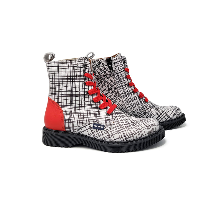 Atlanta Mocassin Abstract Red Bootie 01D