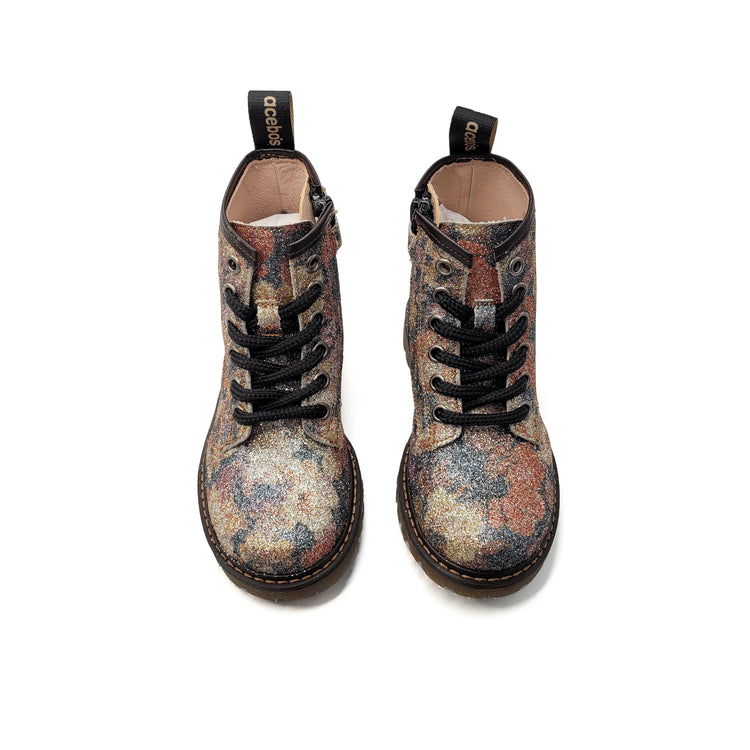 Acebos Flower Glitter Combat Boot 5360