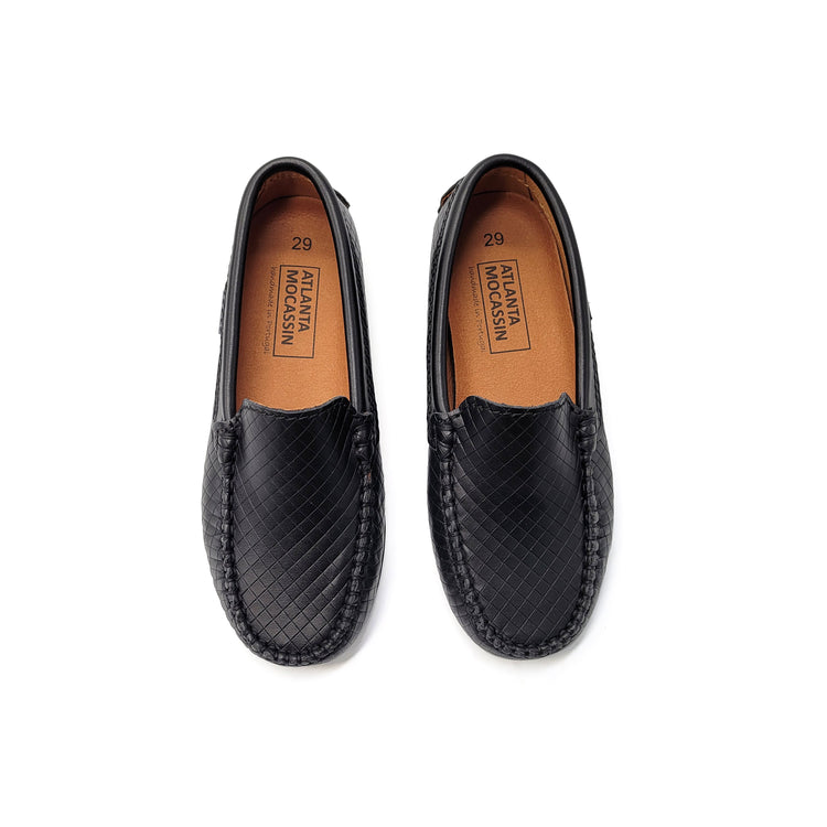 Atlanta Mocassin Black Lattice Loafer 015