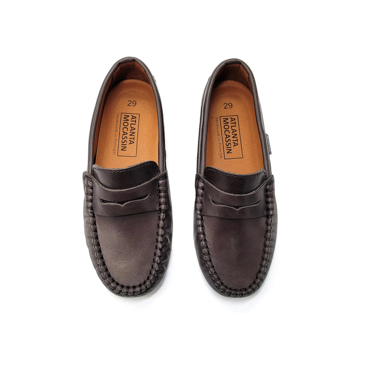 Atlanta Mocassin Dark Brown Penny Loafer 032