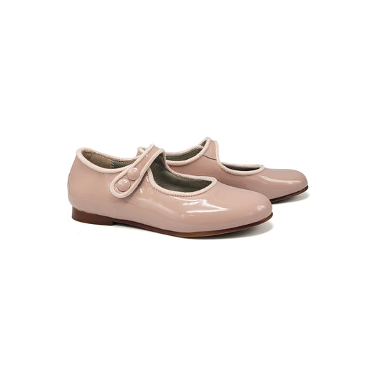 Geppettos Pink Patent Velvet Trim Mary Jane GP0576