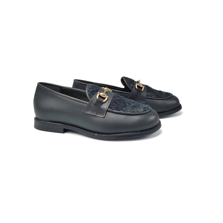 Geppettos Black Green Chain Loafer 137120D