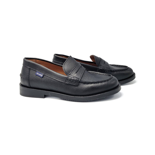 Atlanta Mocassin Black Grain Penny Loafer  32K