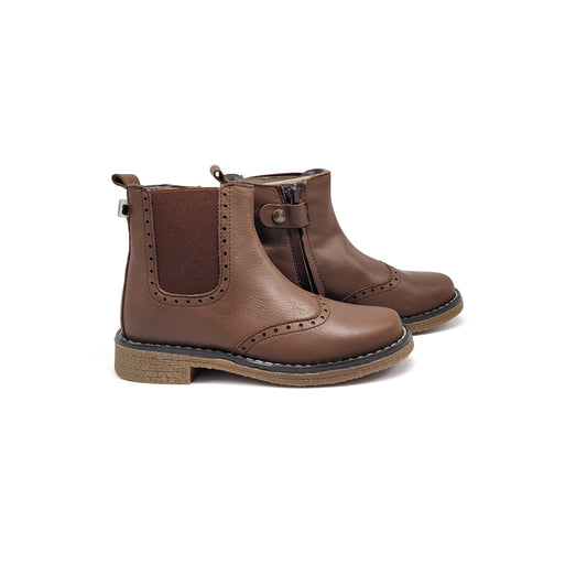 BO-BELL-PLUTO-Brown Wingtip Bootie