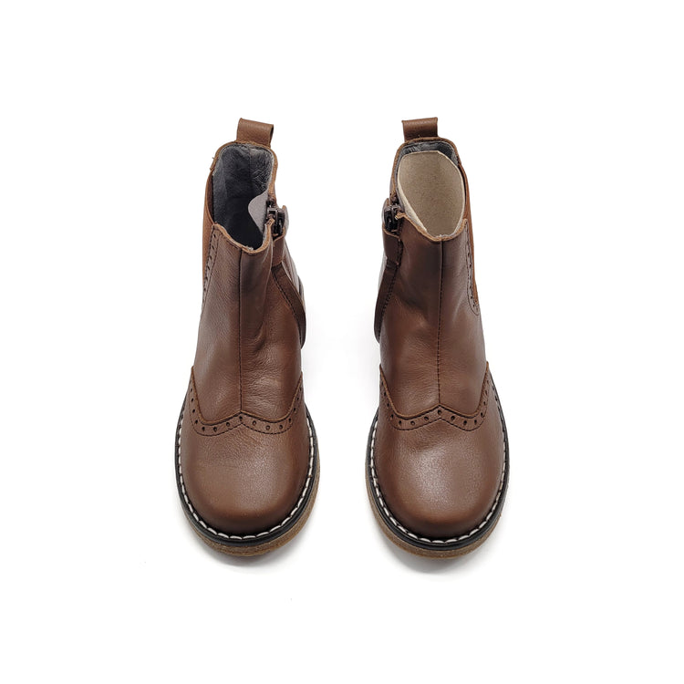 BO-BELL-PLUTO-Brown Wingtip Bootie