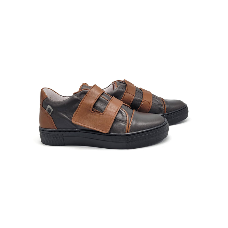 Bo-Bell Spider Grey Cognac Velcro Sneaker