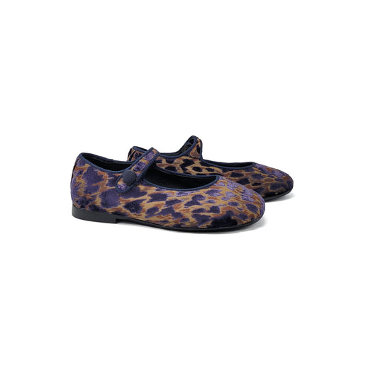 Brunellis Purple Leopard Velvet Mary Jane S-21