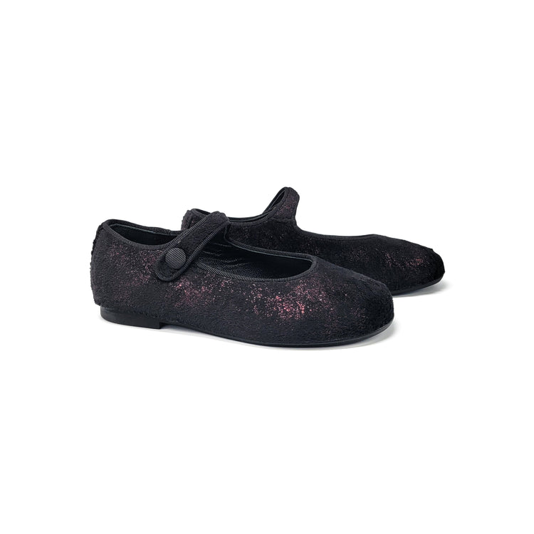 Brunellis Black Purple Speckled Velvet Mary Jane S-21