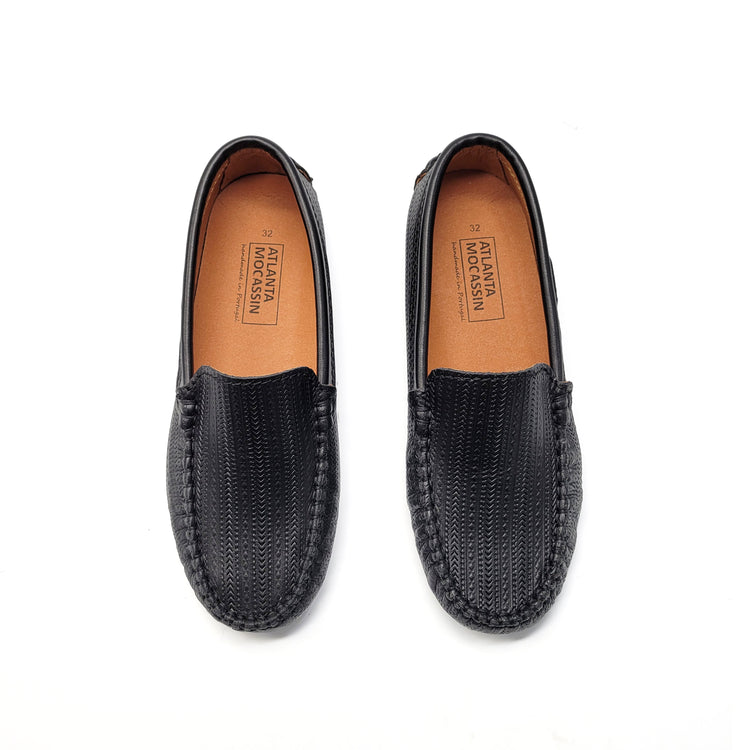 Atlanta Mocassin Black Aztech Loafer 015