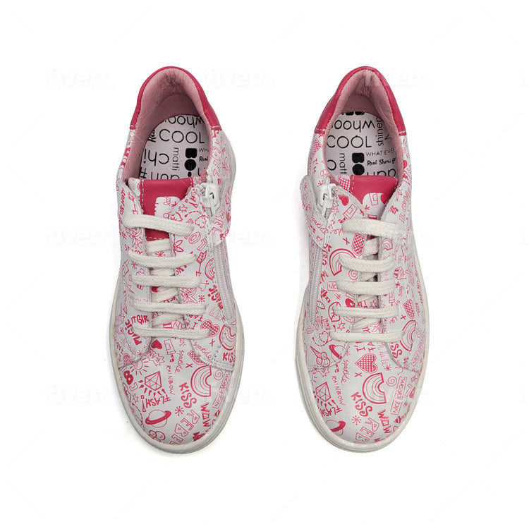 Bo-Bell Iga Pink Doodle Lace Sneaker