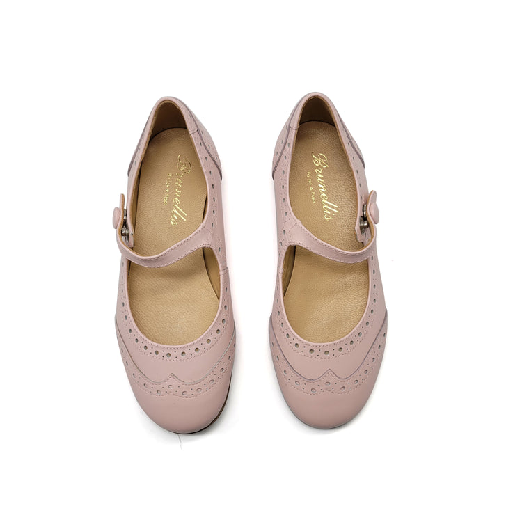 Brunellis Baby Pink Wingtip Mary Jane S24