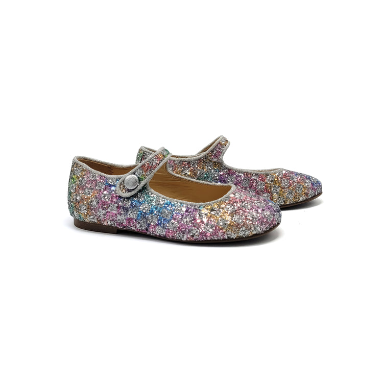 Brunellis Rainbow Checkered Glitter Mary Jane S-21