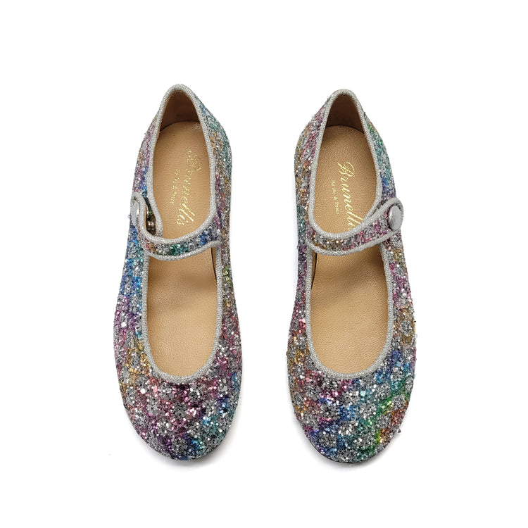 Brunellis Rainbow Checkered Glitter Mary Jane S-21