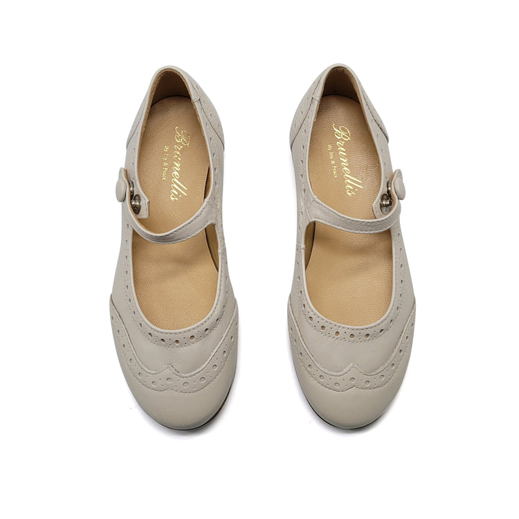 Brunellis Light Beige Wingtip Mary Jane S24