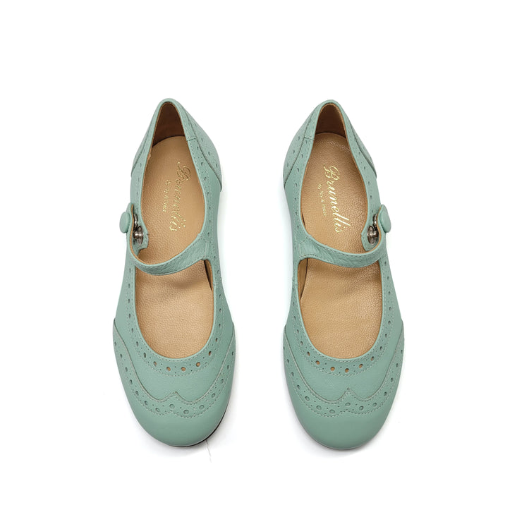 Brunellis Mint Mestizo Wingtip Mary Jane S24