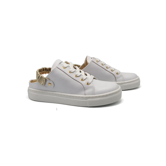 Blublonc Diana White Opulence Slingback Sneaker