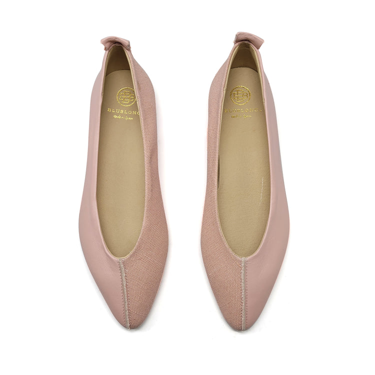 Blublonc Manda Powder Pink Two Toned Pointed Ballet Flat