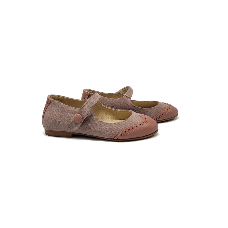 Blublonc Celiax Antique Pink Wingtip Mary Jane