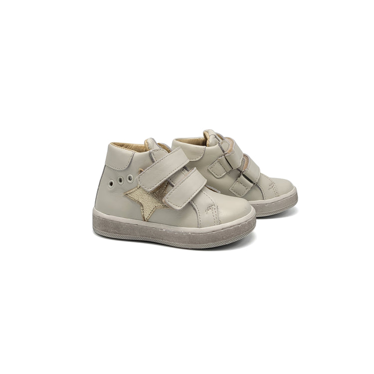 Blublonc Kayla Beige Gold Star Velcro Sneaker