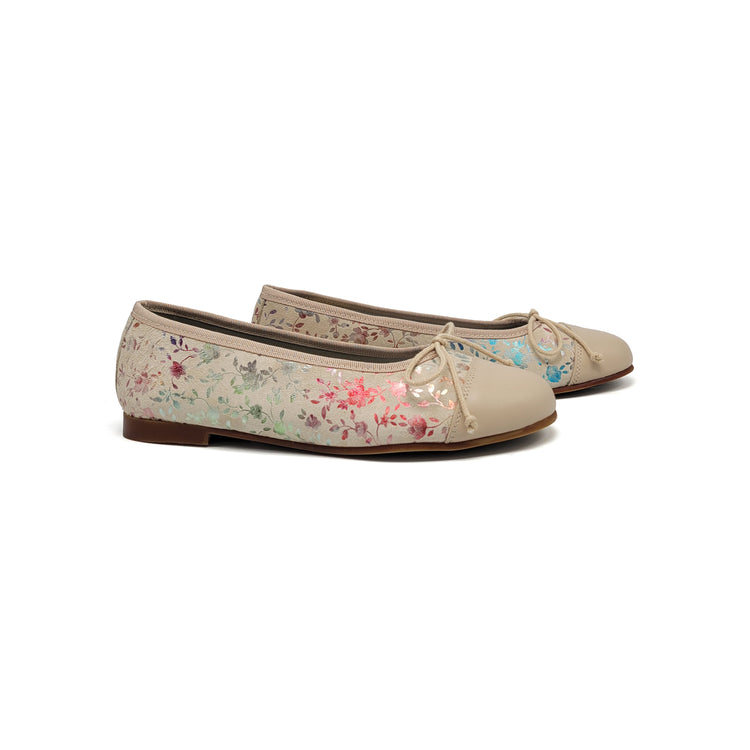 LMDI Taupe Floral Ballet Flat 136720