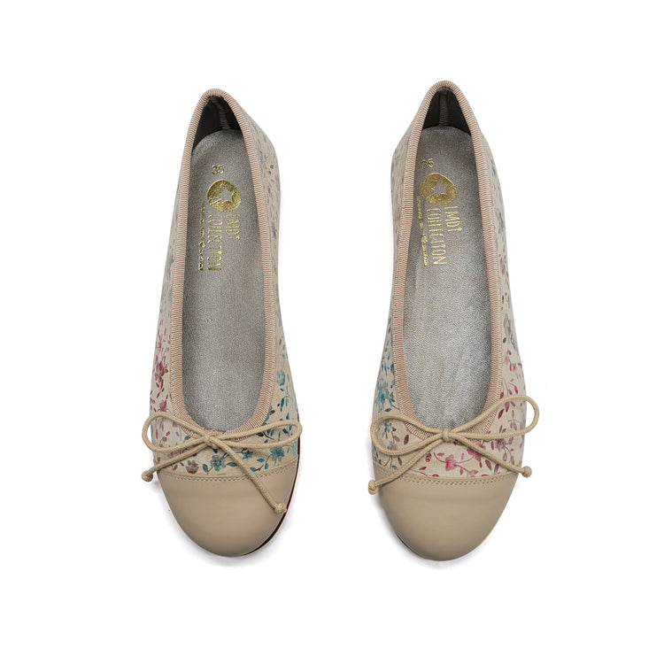 LMDI Taupe Floral Ballet Flat 136720