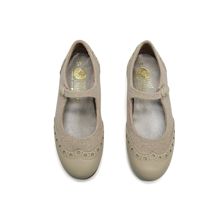 LMDI Doll Sparkle Linen Wingtip Mary Jane