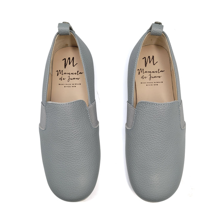 Manuela De Juan Light Grey Pebble Smoking Shoe S2977