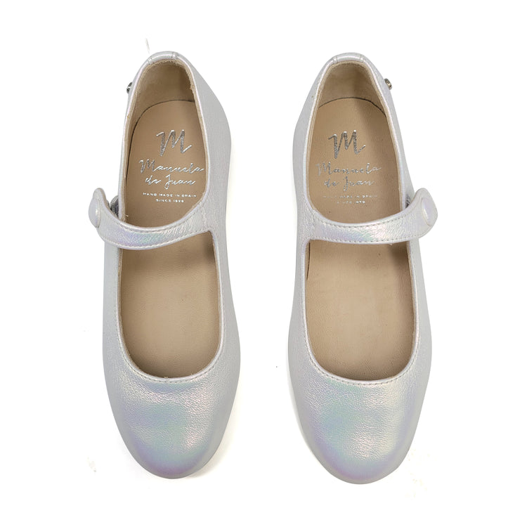 Manuela De Juan Iridescent Silver Mary Jane S2970