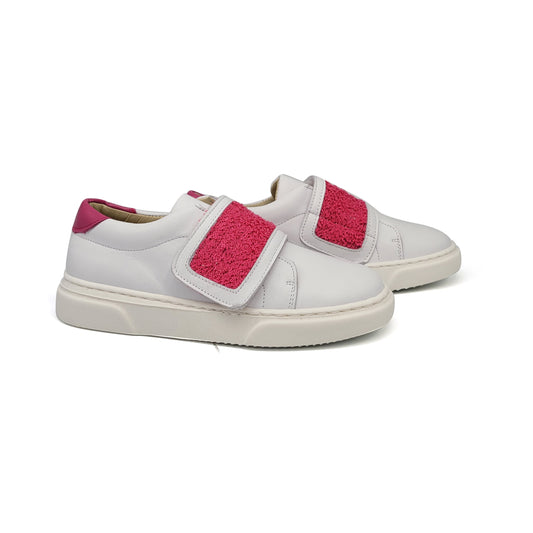 Blublonc Jenette White Fuchsia Velcro Sneaker