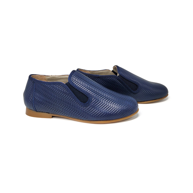 Geppettos Navy Woven Smoking Shoe 138507B