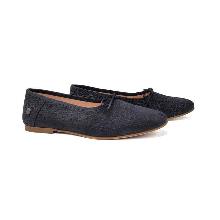 Maria Catalan Black Imprint Ballet Flat 600713