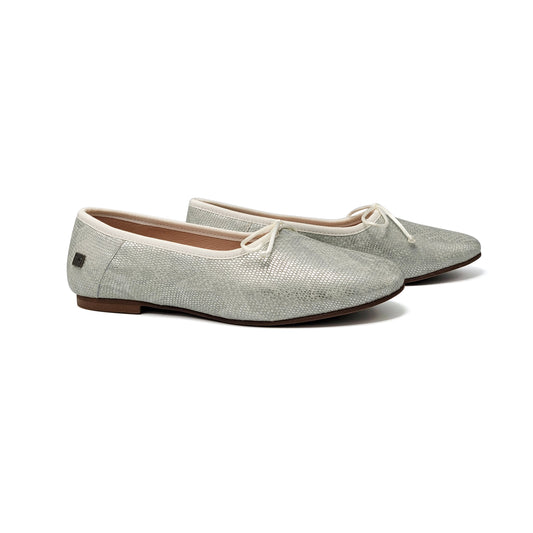 Maria Catalan Silver Snake Ballet Flat 600713