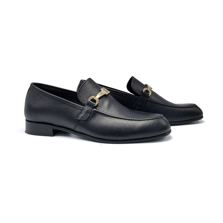 Andanines Black Saffiano Chain Loafer 231960