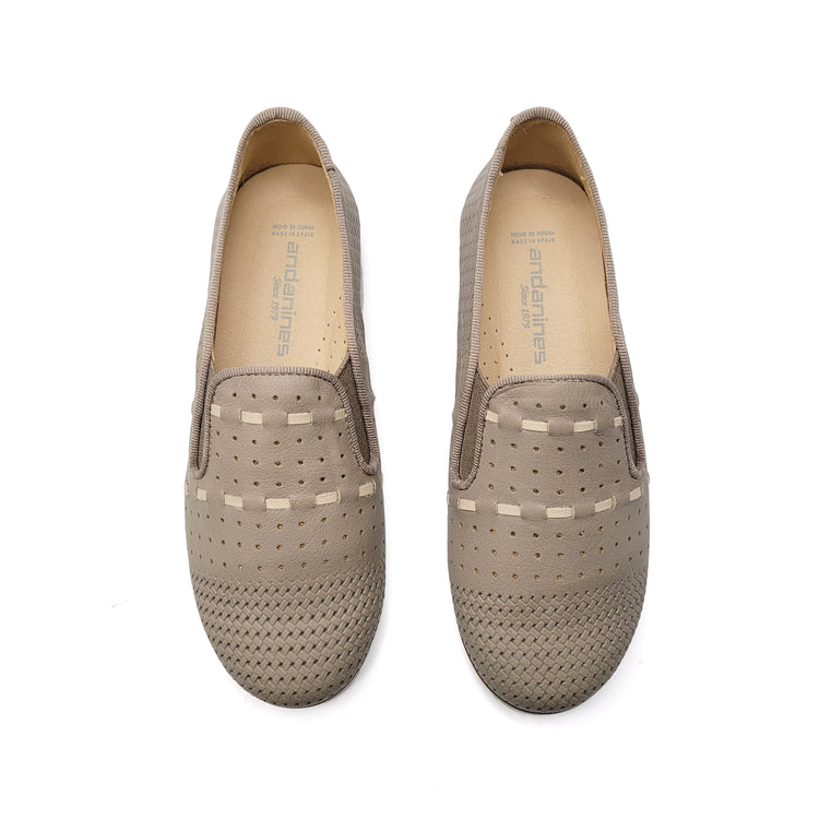 Andanines Taupe Woven Smoking Shoe 182447