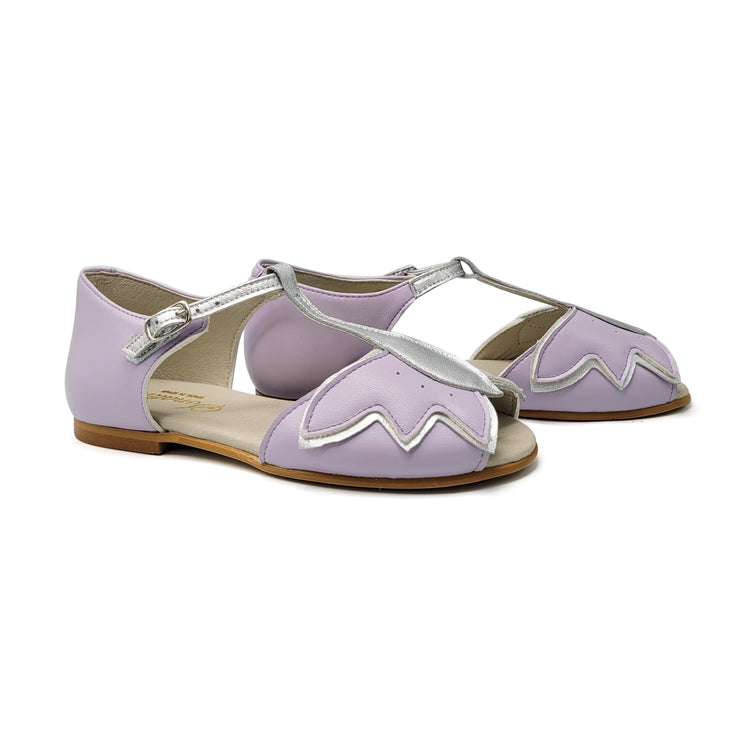 Sonatina Fiore Lavender Silver Butterfly T-Strap Sandal