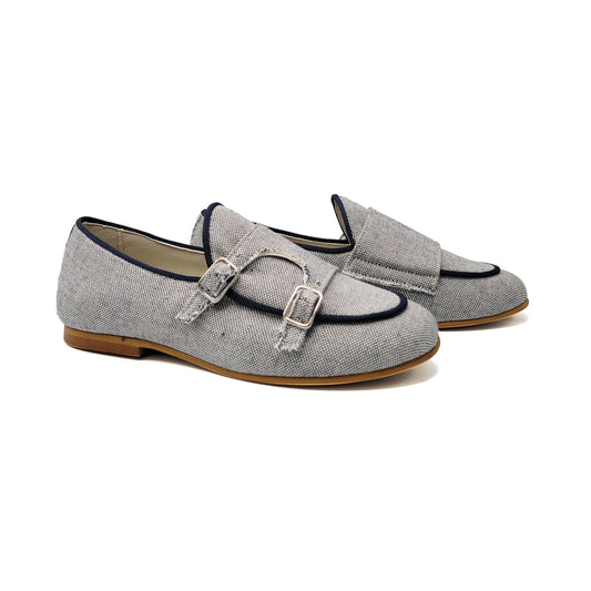 Sonatina Roy Up Navy White Linen Slip on