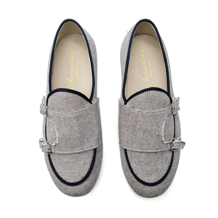 Sonatina Roy Up Navy White Linen Slip on