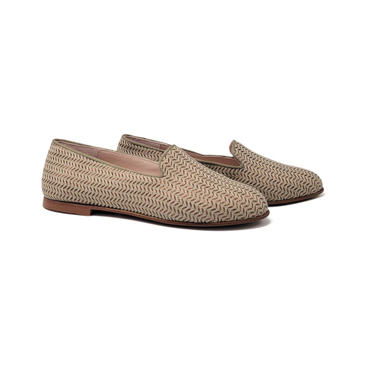 Brunella Sleeper1 Taupe Glitter Herringbone Slip On