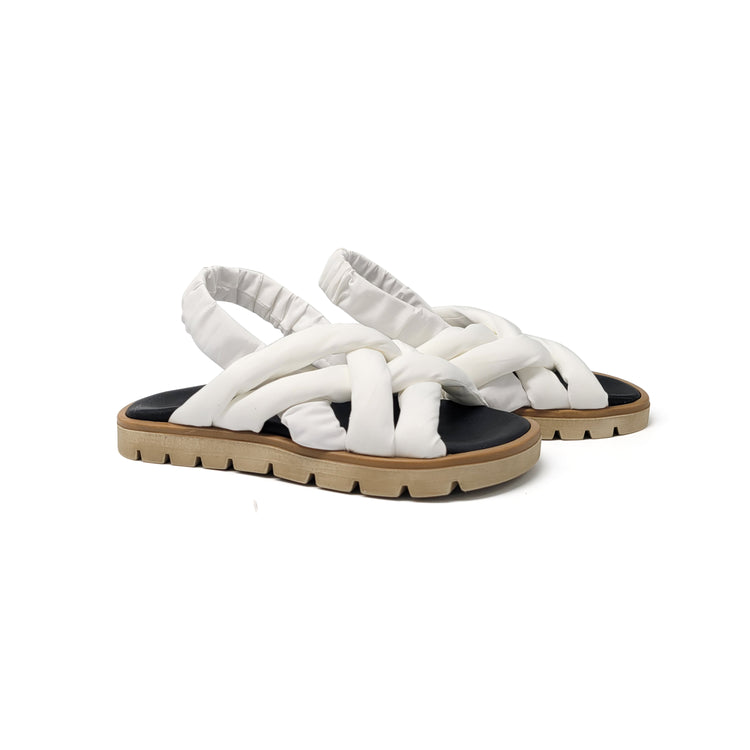 Pepe' White Cushion Singback Sandal 1367