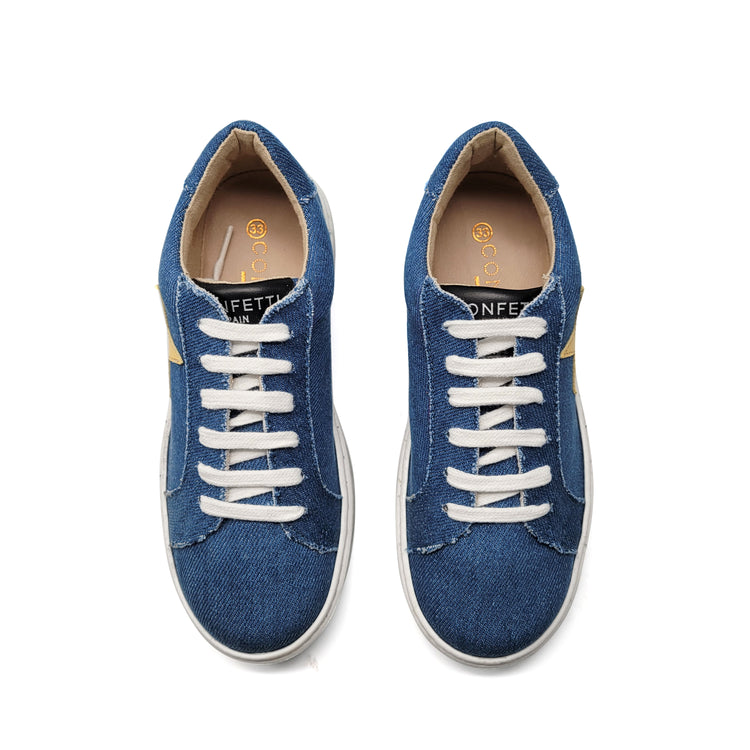 Confetti Denim Star Lace Sneaker 3424