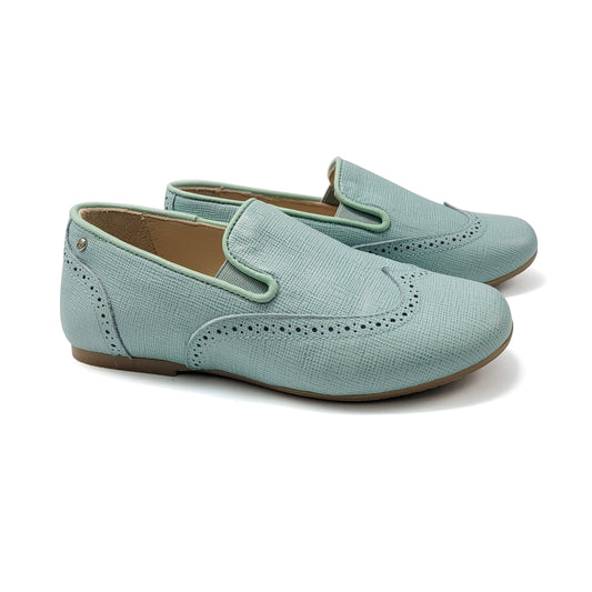 Manuela De Juan Aqua (Blue) Textured Smoking Shoe S3028